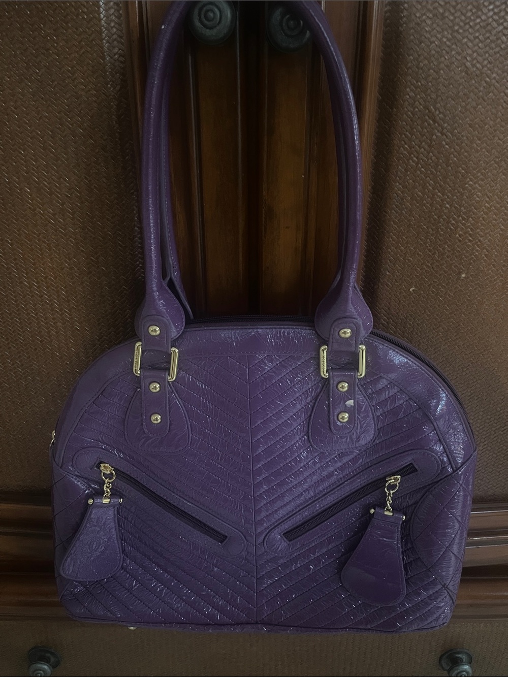 Original by Sharif Purple Women's Chevron-Textured Tote Bag